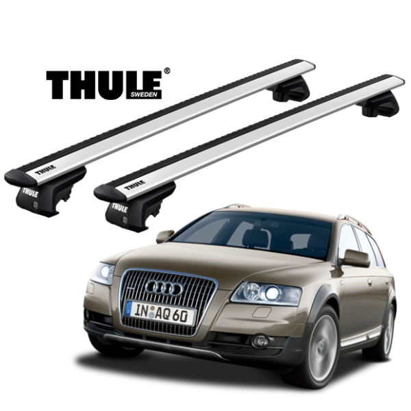 Rack de Teto Audi A6 Allroand 4 portas Thule WingBar Prata