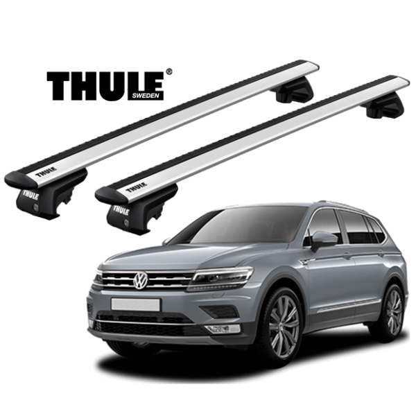 Rack de Teto Tiguan Allspace 2019 Thule WingBar Prata