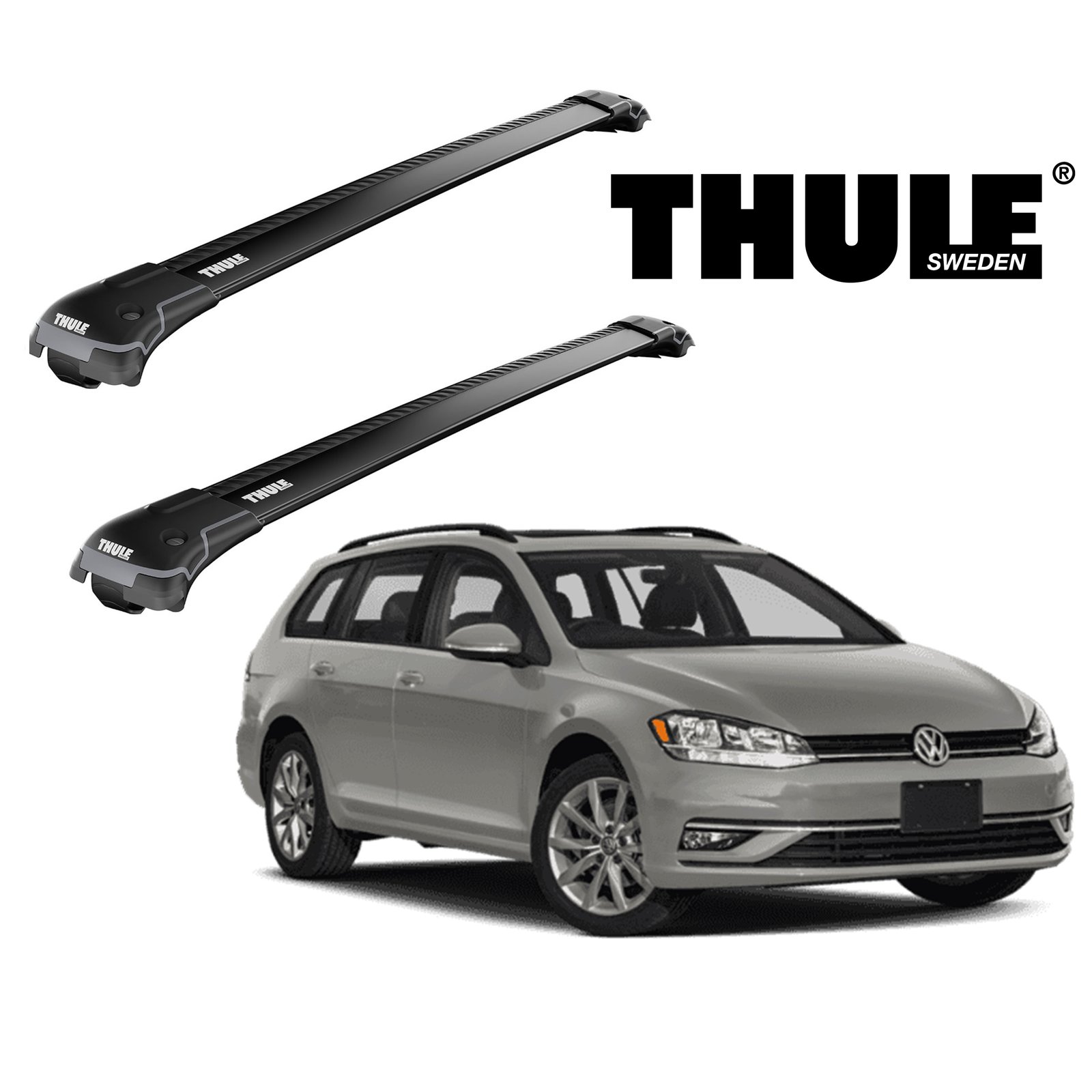 Rack de Teto Thule Edge Black WingBar para Jetta Variant 2016 a 2019