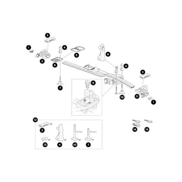 Front Wheel Holder Assembly Thule ProRide Reposição (2958) - Imagem 2