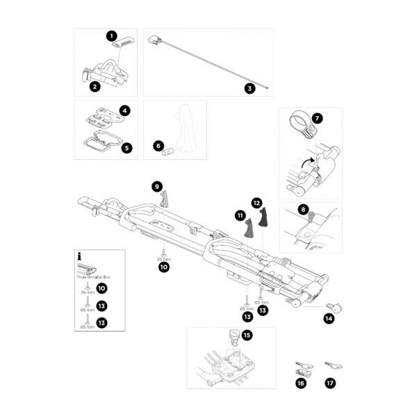Screw M6x35 Thule UpRide Reposição (0336) - Imagem 2