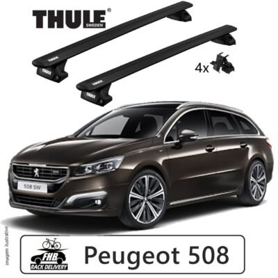 Rack Thule Evo WingBar Black Evo Peugeot 508sw 2011