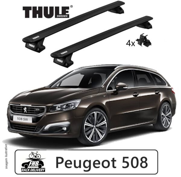 Rack Thule Evo WingBar Black Evo Peugeot 508sw 2011
