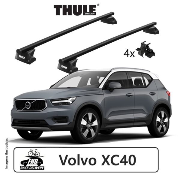 Rack Thule SquareBar Evo Flush Rail 7106 para Volvo XC40 2018-