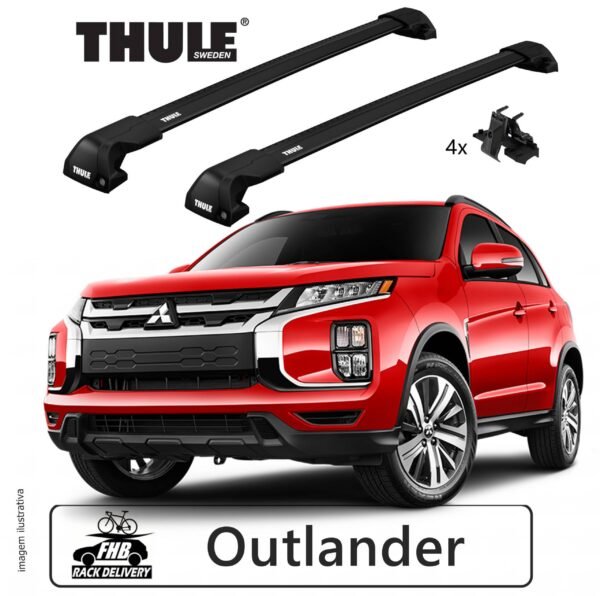Rack Thule Edge Black Flush Rail 7206 para Mitsubishi Outlander 2016-