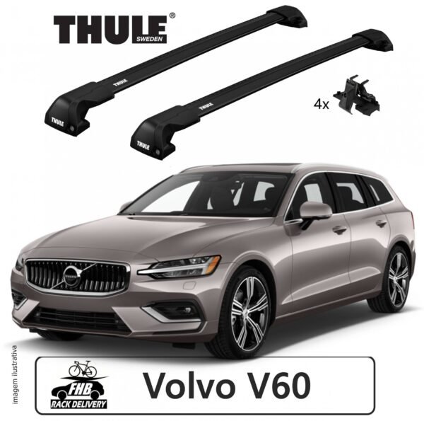 Rack Thule Edge Black Flush Rail 7206 para Volvo V60 2019