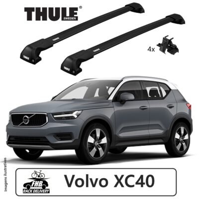 Rack Thule Edge Black Flush Rail 7206 para Volvo XC40 2018-