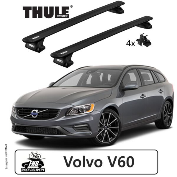 Rack Thule Evo WingBar Black para Volvo V60 2010-2018