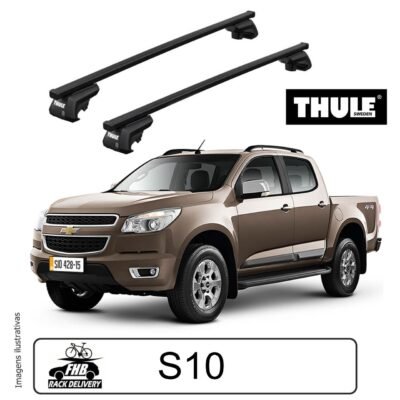 Rack Thule Evo SquareBar Para Chevrolet S10 Cabine Dupla 2012-