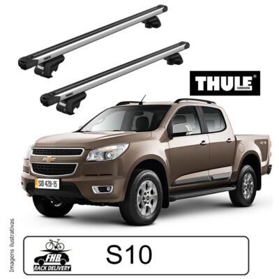 Rack Teto Thule Evo SlideBar Para Chevrolet S10 Cabine Dupla 2012-