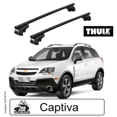 Rack Teto Thule Evo SquareBar Para Chevrolet Captiva 2008-17