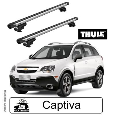 Rack Teto Thule Evo SlideBar Para Chevrolet Captiva 2008-17