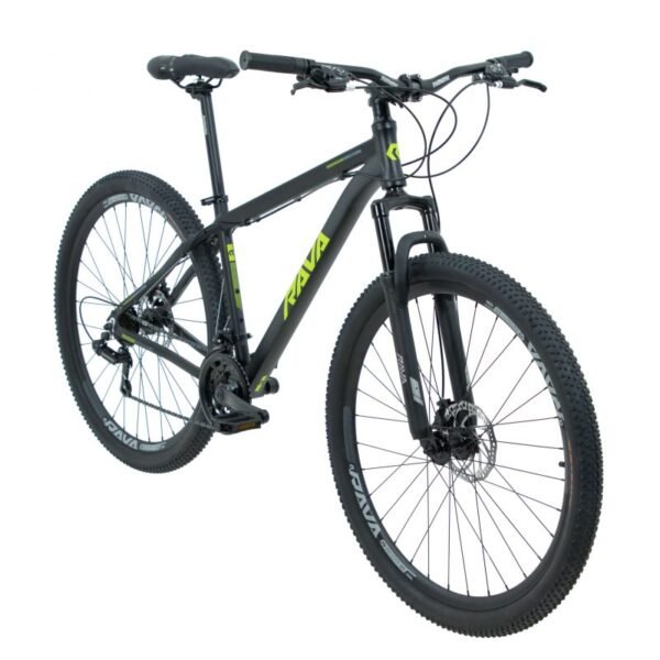 Bicicleta Rava Pressure 29 MTB Alum.  21v Shimano F/disco Cinza/Verde - Image 3