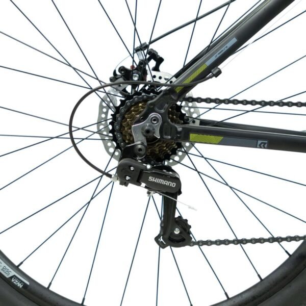 Bicicleta Rava Pressure 29 MTB Alum.  21v Shimano F/disco Cinza/Verde - Image 4