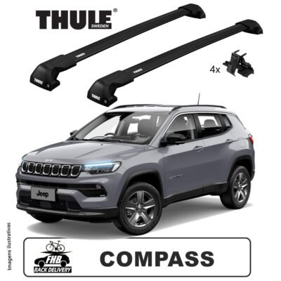 Rack Thule Edge Black Flush Rail 7206 para Jeep Compass 2016 a 2022