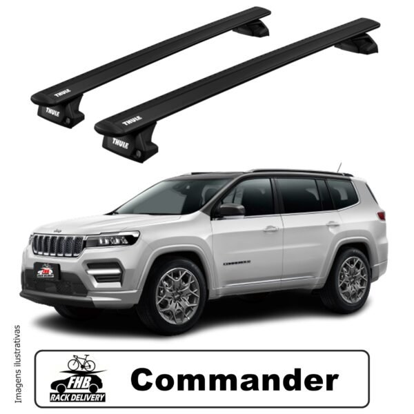 Rack Thule Evo Black WingBar Flush Rail 7106 para Jeep Commander 2022