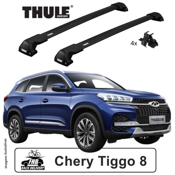 Rack Teto Thule Edge Flush Rail Black para Chery Tiggo 8 2020 -2023