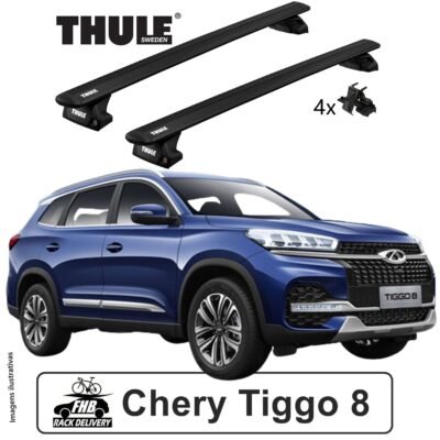 Rack Thule Evo WingBar Evo Black Flush Rail 7106 para Chery Tiggo 8 2020 -2023