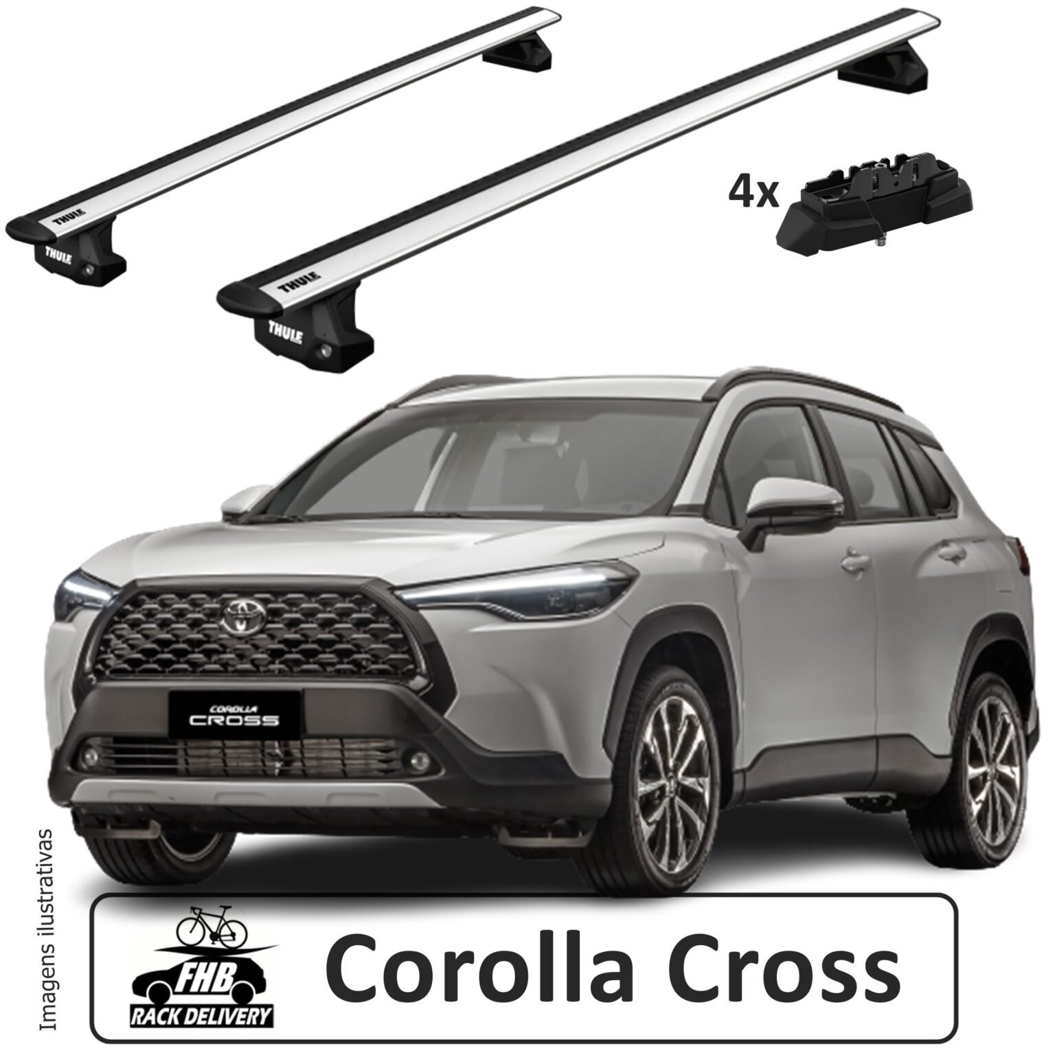 Rack Thule Wingbar Evo para Toyota Corolla Cross 2021>