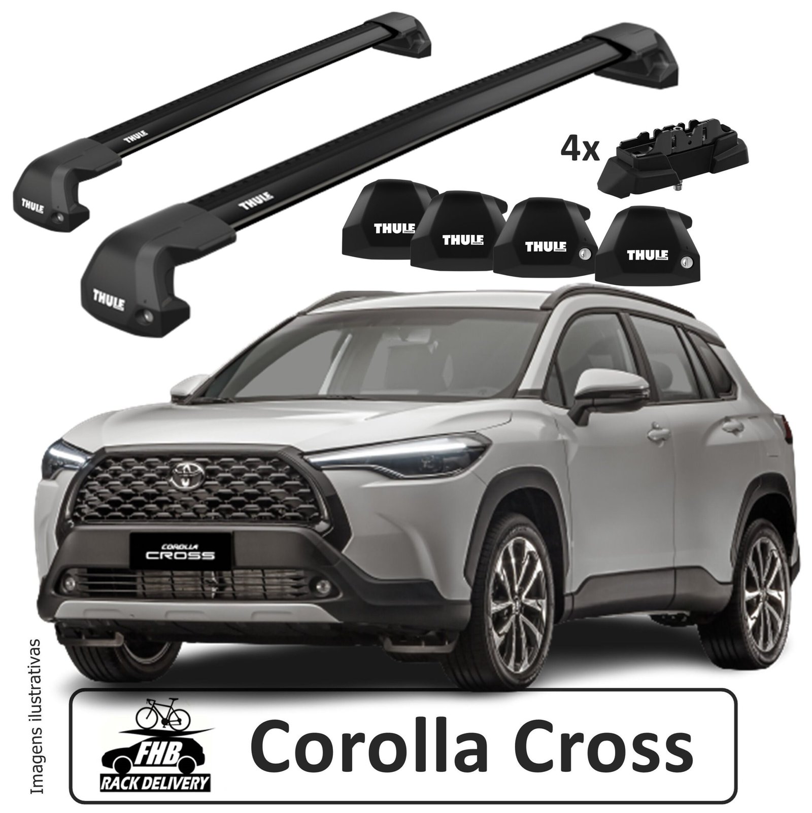 Rack Thule Fixpoint Edge Black para Toyota Corolla Cross 2021